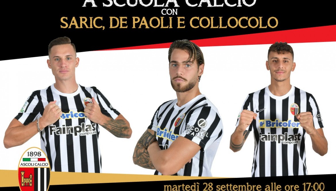A Scuola Calcio con Saric, De Paoli e Collocolo: martedì evento al C.S. Tofare.