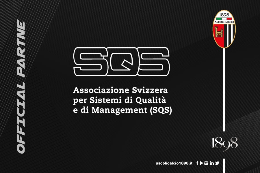 SQS ‘Official Partner’ dell’Ascoli Calcio per la s.s. 2021/22.