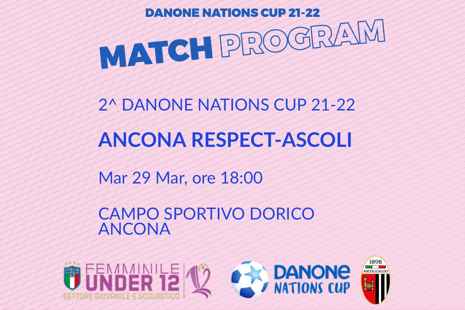 DANONE NATIONS CUP: IL PROGRAMMA DELLA 2^ GIORNATA