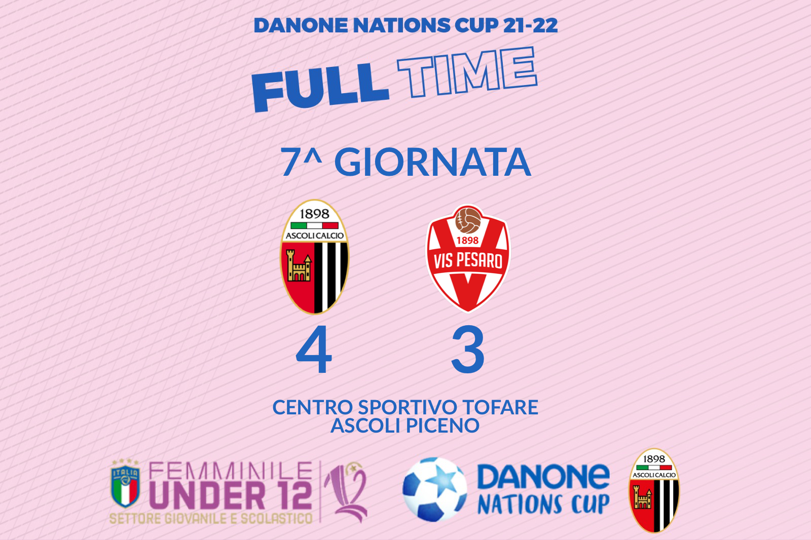 7^ DANONE NATIONS CUP | ASCOLI-VIS PESARO 4-3