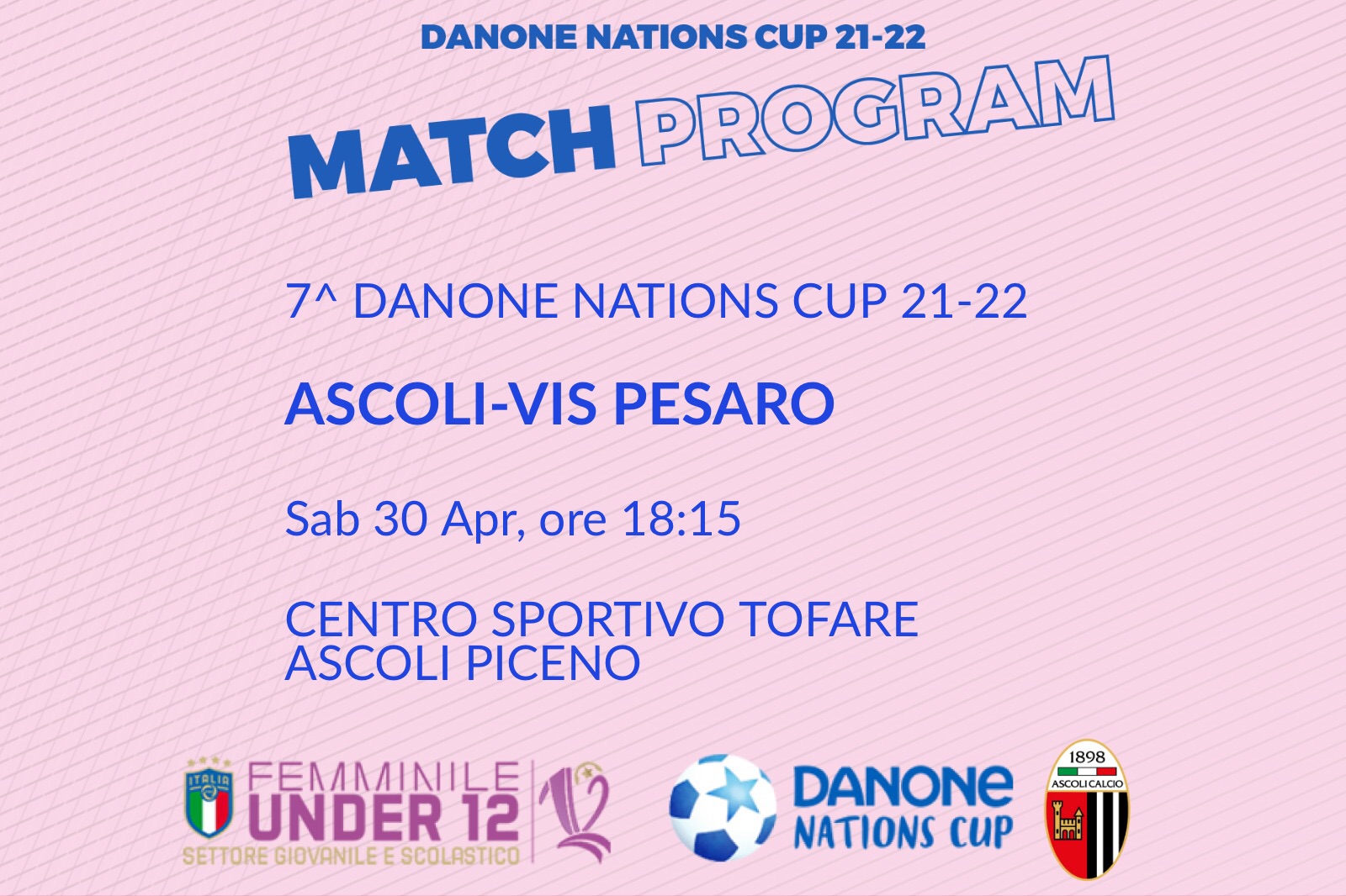 DANONE NATIONS CUP | IL PROGRAMMA DELLA 7^ GIORNATA