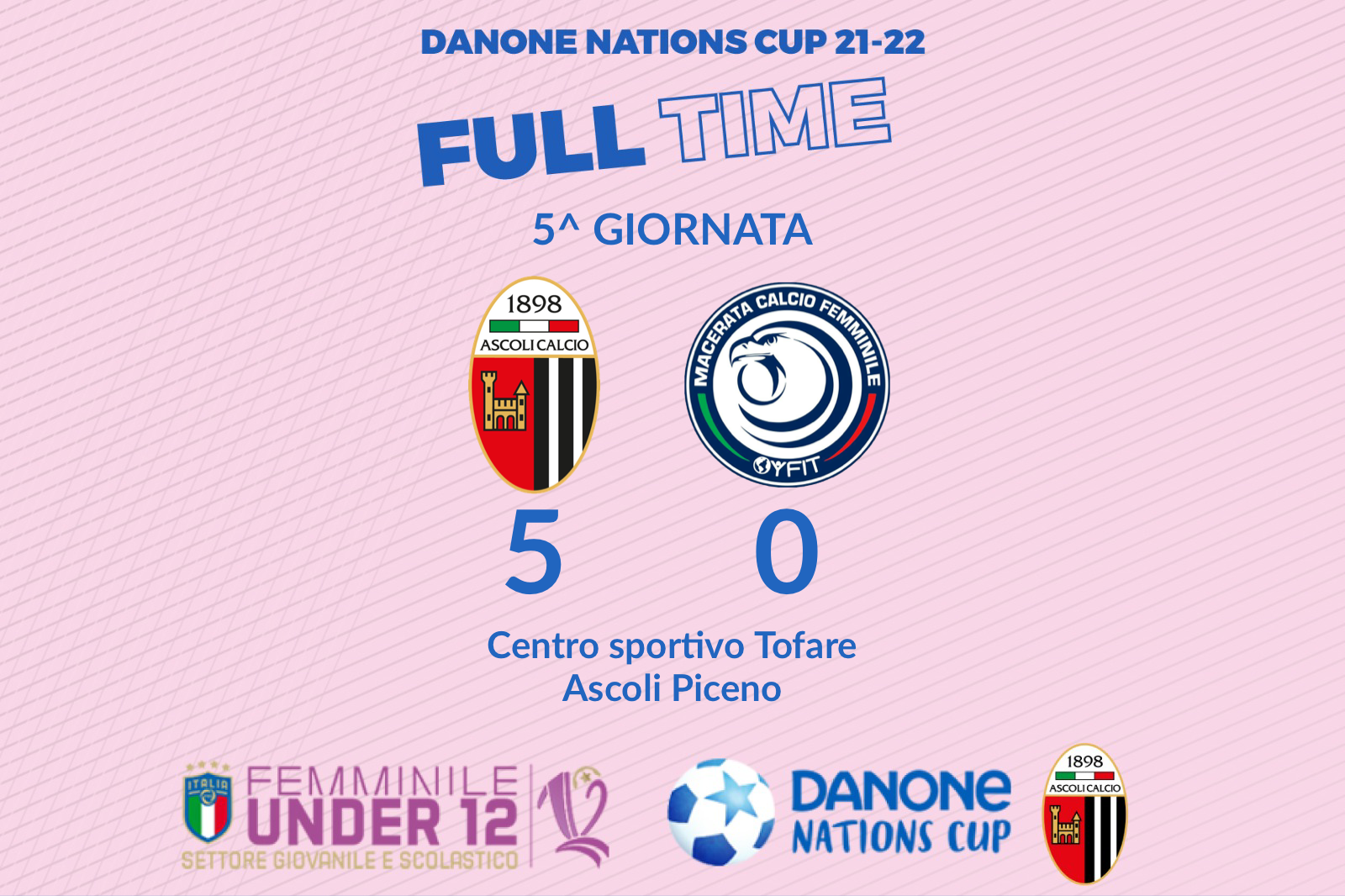 DANONE NATIONS CUP | ASCOLI-YFIT 5-0