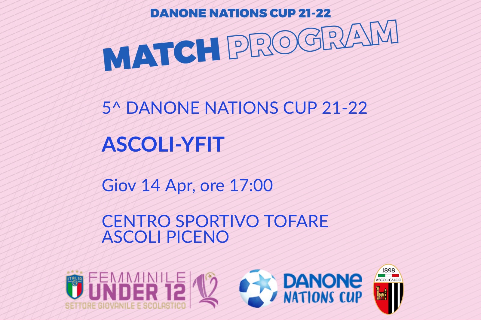 DANONE NATIONS CUP | IL PROGRAMMA DELLA 5^ GIORNATA