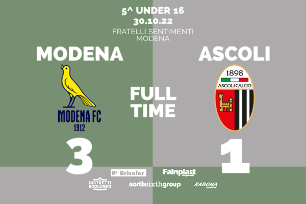 UNDER 16 | MODENA-ASCOLI 3-1