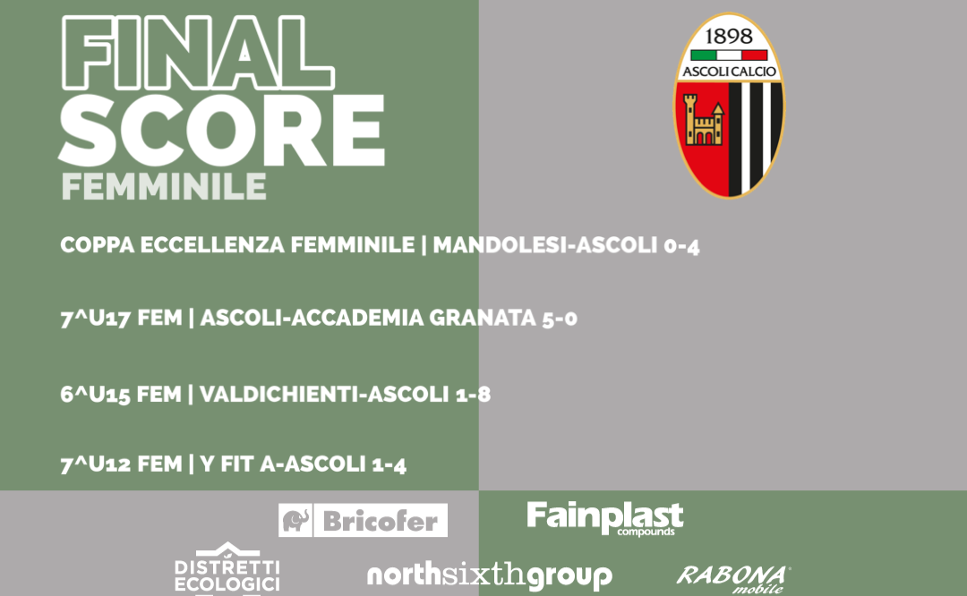 ASCOLI CALCIO FEMMINILE | I RISULTATI DEL WEEKEND