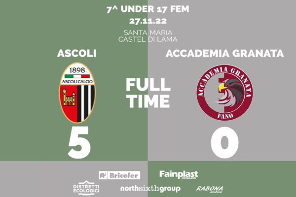 UNDER 17 FEMMINILE | ASCOLI-ACCADEMIA GRANATA 5-0