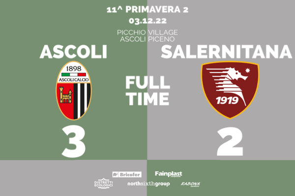 PRIMAVERA 2 | ASCOLI-SALERNITANA 3-2