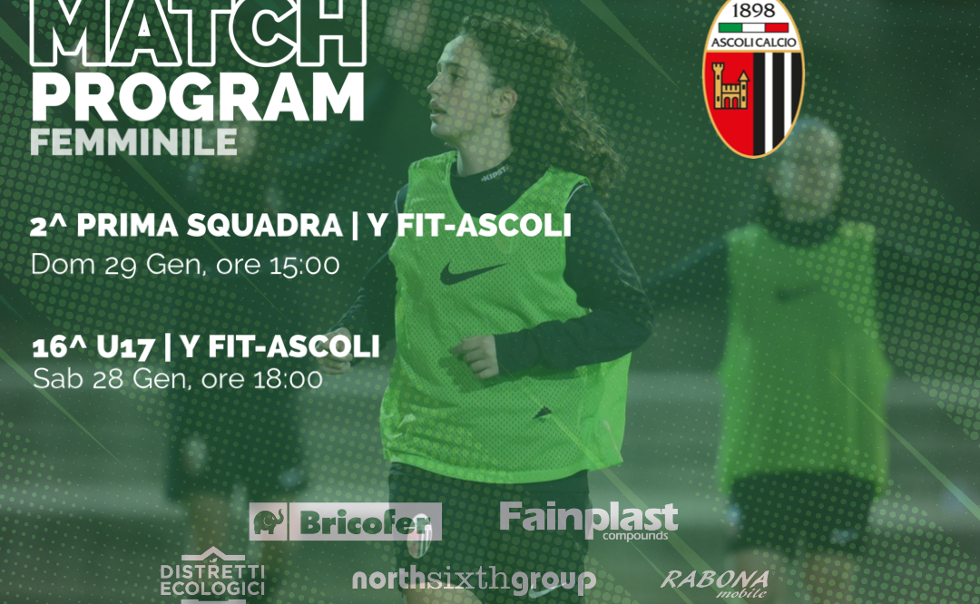 ASCOLI CALCIO FEMMINILE |  IL PROGRAMMA DEL WEEKEND