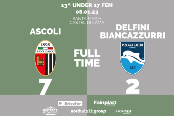 UNDER 17 FEMMINILE | ASCOLI-DELFINI BIANCAZZURRI 7-2