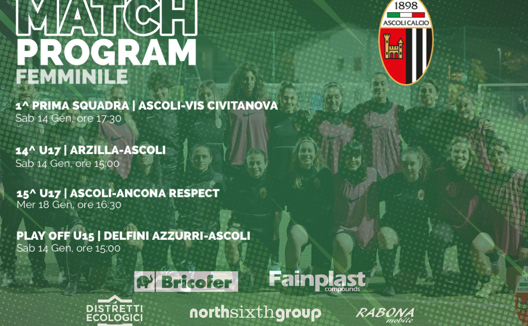 ASCOLI CALCIO FEMMINILE | IL PROGRAMMA DEL WEEKEND