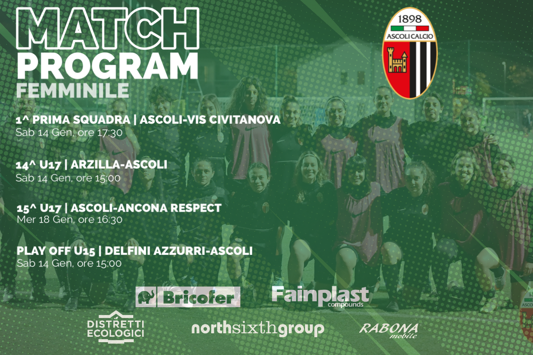 ASCOLI CALCIO FEMMINILE | IL PROGRAMMA DEL WEEKEND