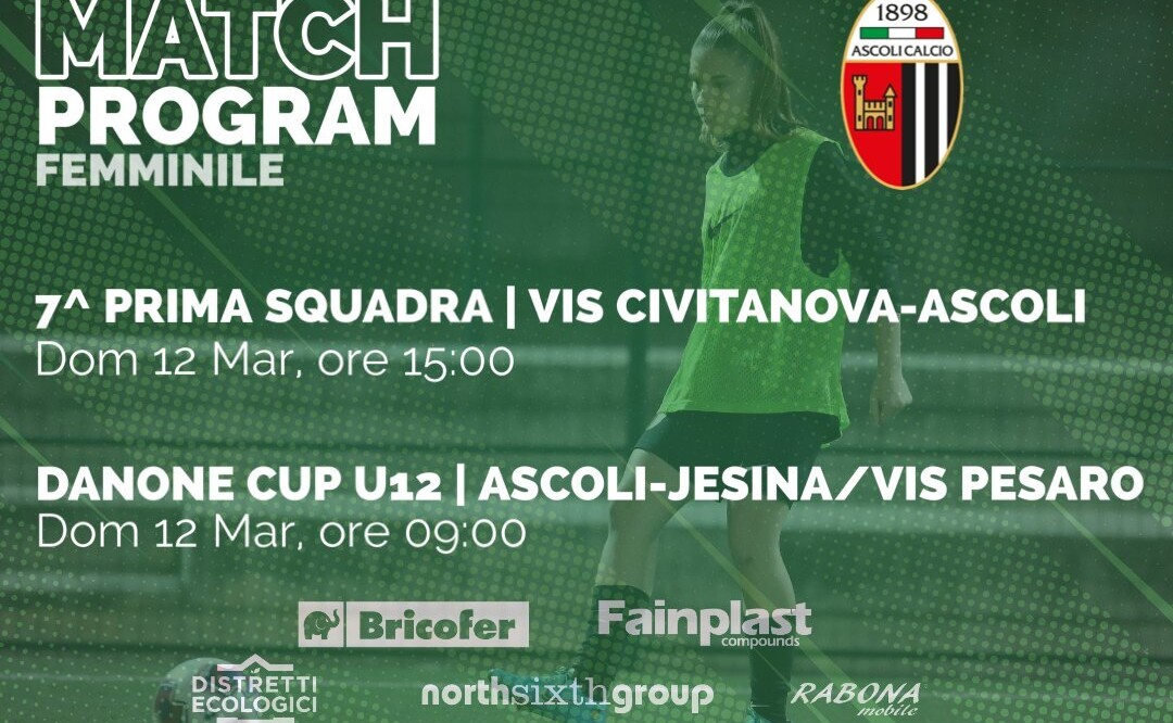 ASCOLI CALCIO FEMMINILE | IL PROGRAMMA DEL WEEKEND