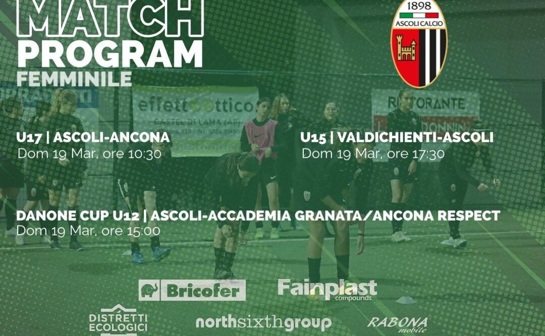 ASCOLI CALCIO FEMMINILE | IL PROGRAMMA DEL WEEKEND