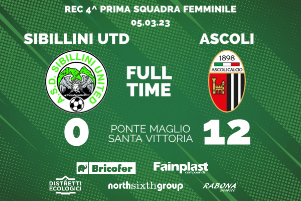 PRIMA SQUADRA FEMMINILE | SIBILLINI UTD-ASCOLI 0-12