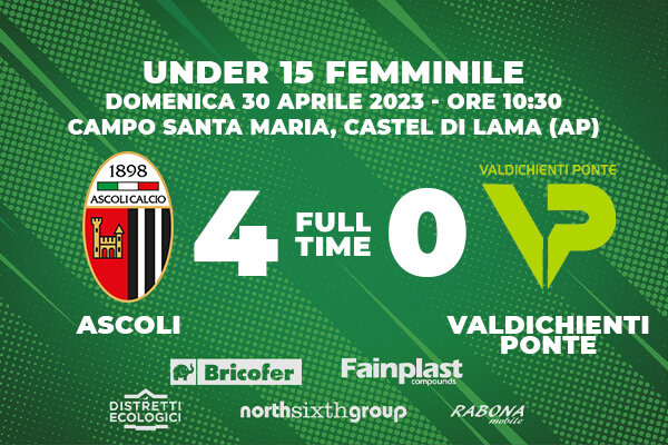 U15 FEMMINILE | ASCOLI-VALDICHIENTI PONTE 4-0