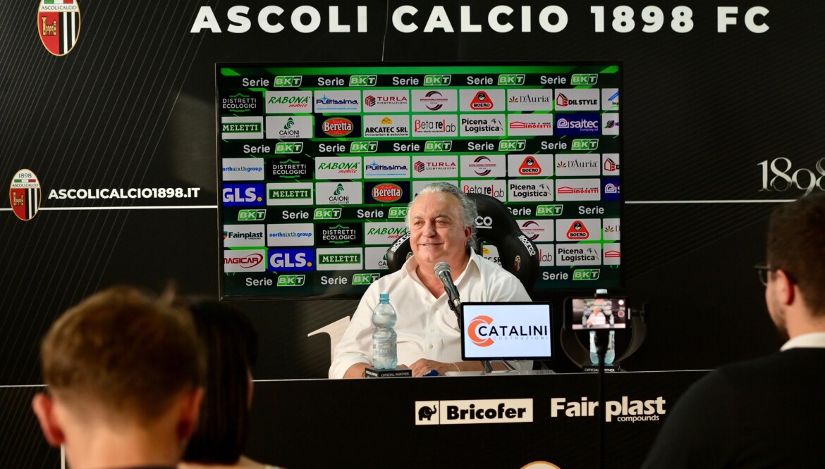 Conferenza Patron Pulcinelli: “Lascerò solo dopo aver portato l’Ascoli in Serie A”.