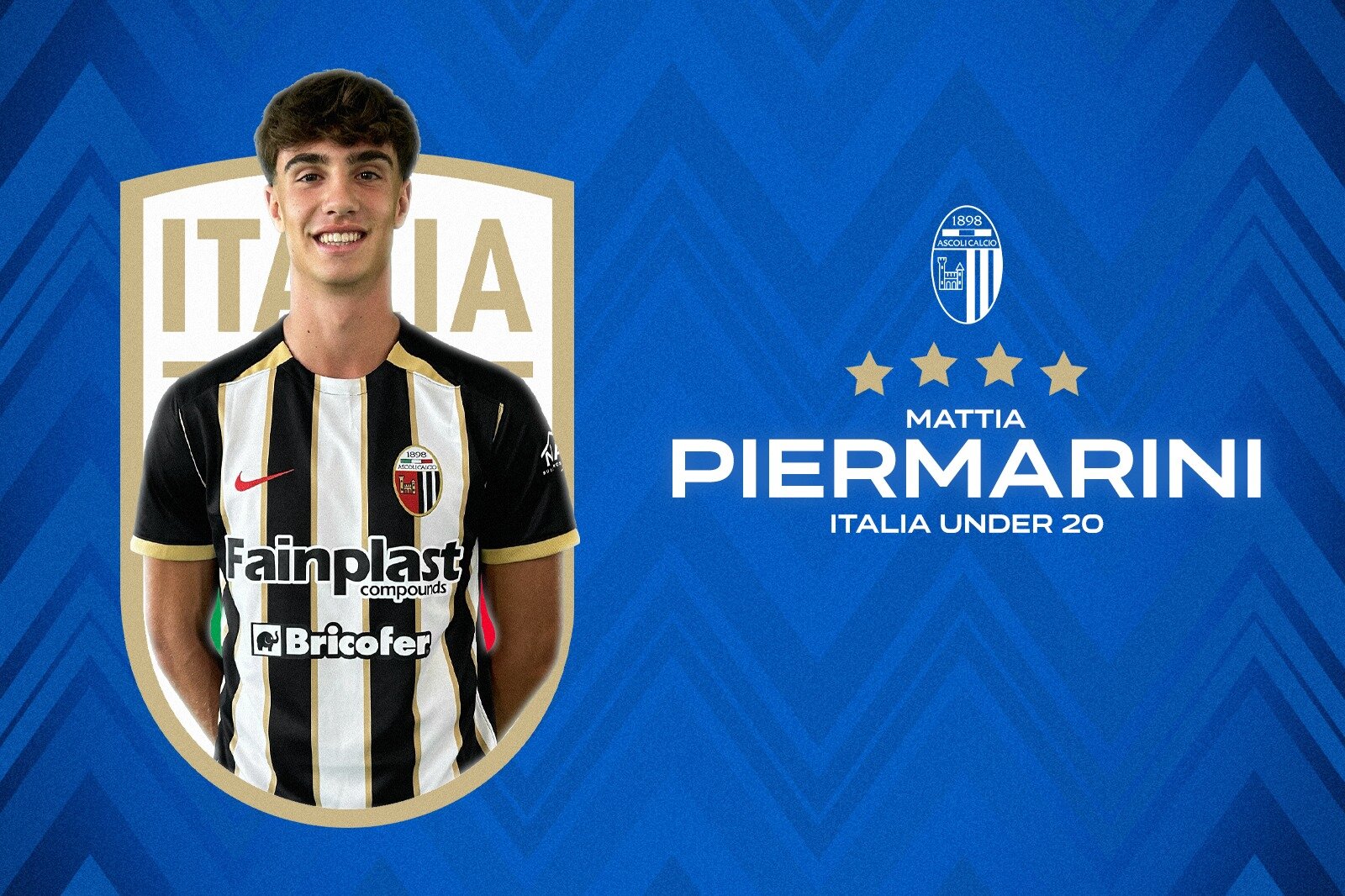 Ascoli Calcio – Piermarini convocato nell’Italia Under 20 dal CT Bernardo Corradi